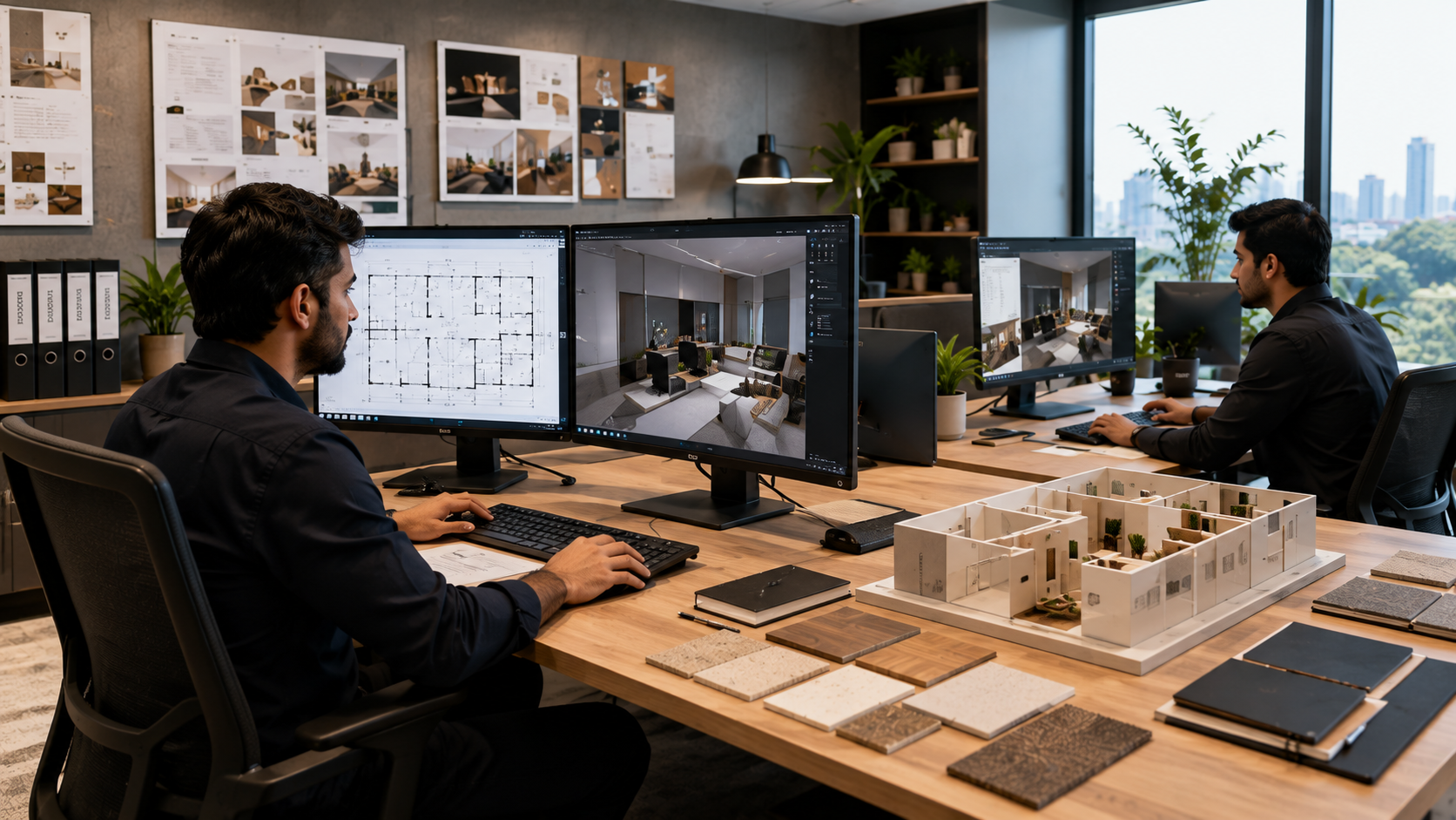 3D rendering and wood samples selection